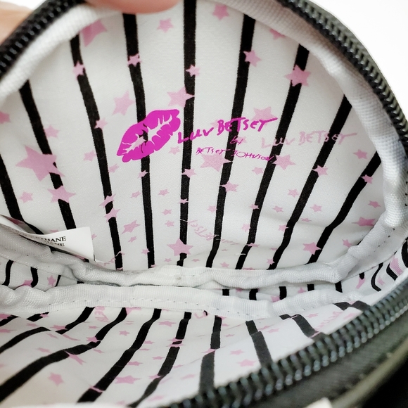 Betsey Johnson Black White Unicorn Boston Terrier Dog Clutch Wristlet Purse - Picture 3 of 3